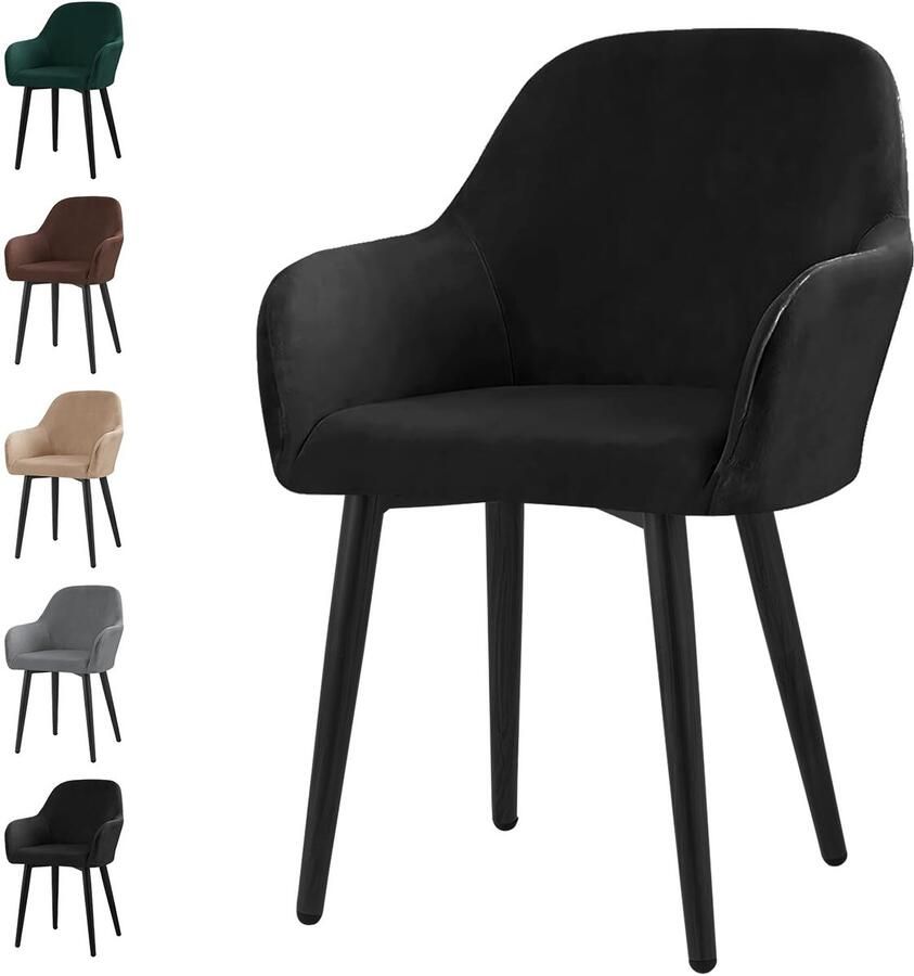 Universele Fluwelen Stretch Stoelhoezen Set voor Eetkamerstoelen Wasbaar en Afneembaar