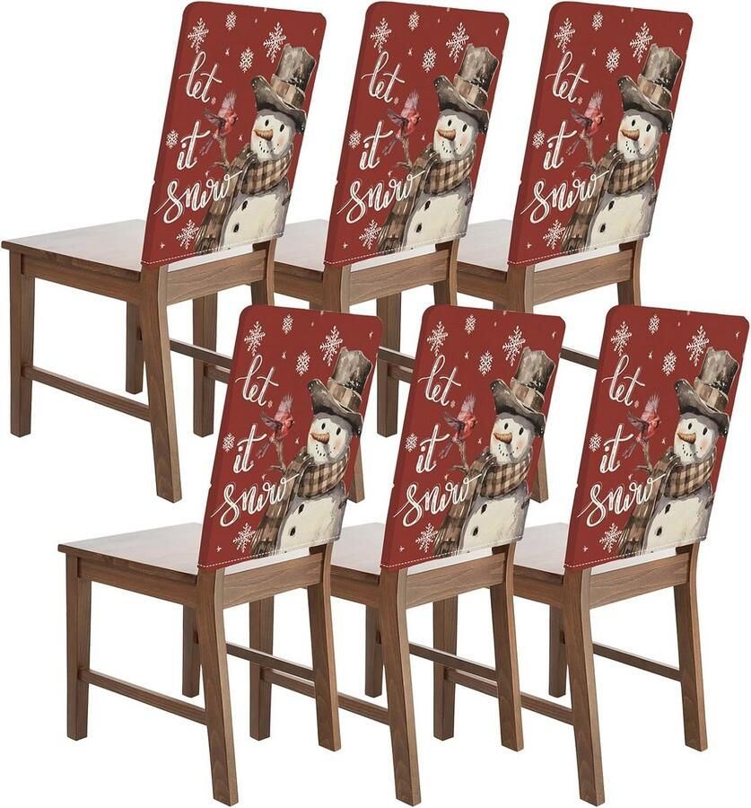 Universele Kerststoelhoezen 6 stuks Herbruikbare Decoraties voor Feesten en Eetkamers