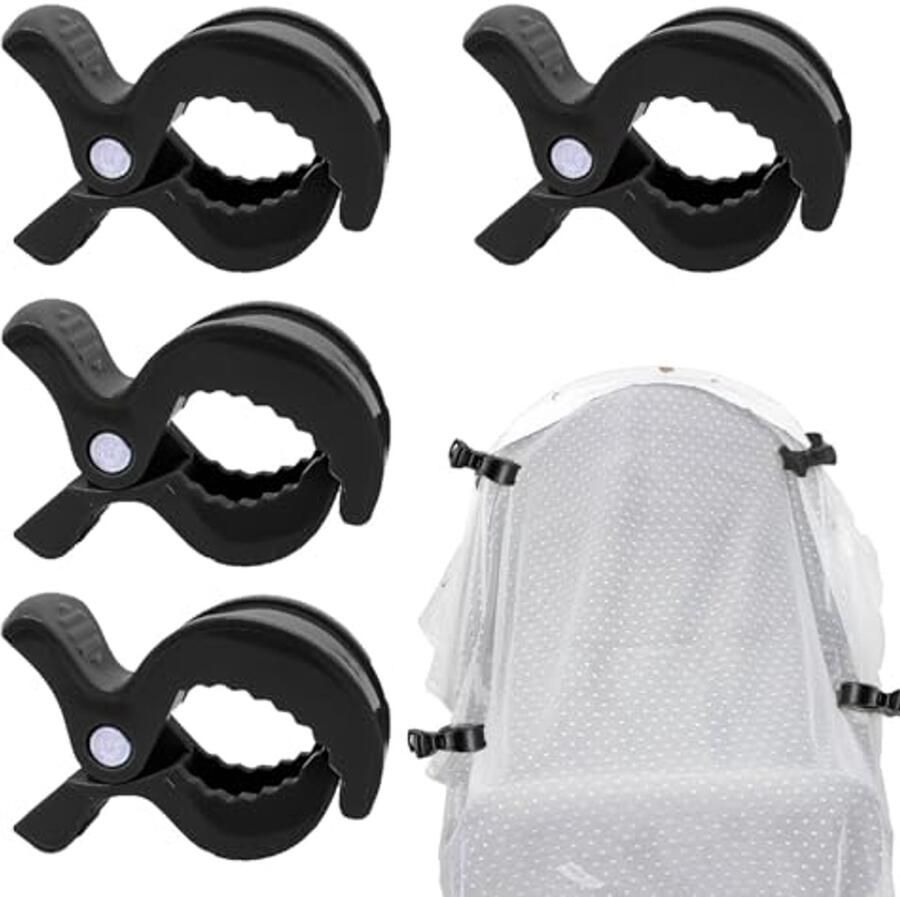 Universele kinderwagenklemmen 4 stuks voor bevestiging van speelgoed en meer