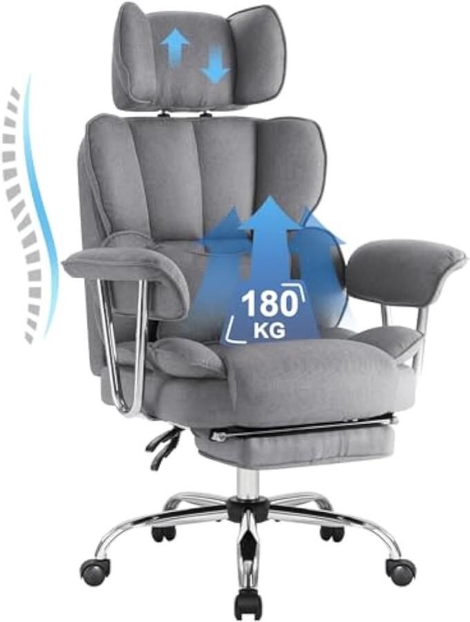 Universele leren bureaustoel met hoge met comfortabel gebruik opvouwbaar – grijs