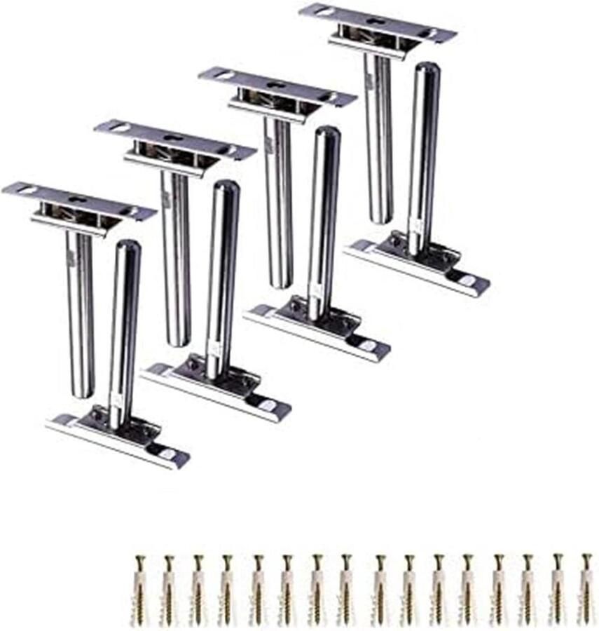 8 stuks zwevende plankbeugel blinde plankondersteuning verborgen beugels zwevende houten planken 10 cm zilver inclusief schroeven