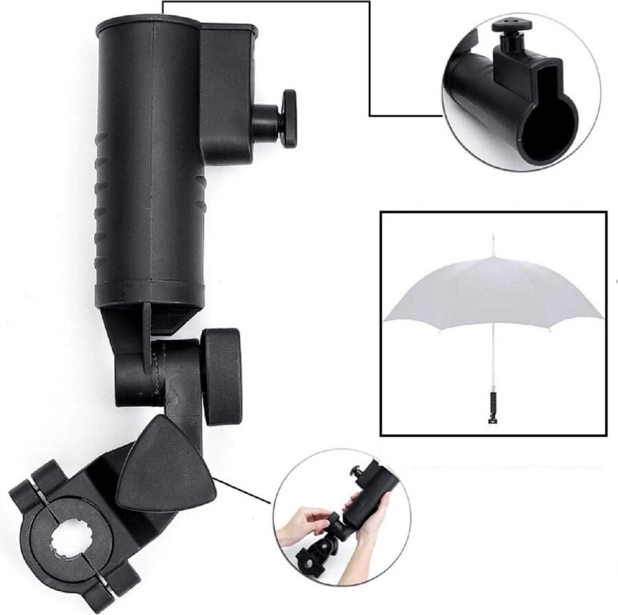 Universele parapluhouder V2 voor rolstoel-rollator met LL-Golf handig en praktisch!