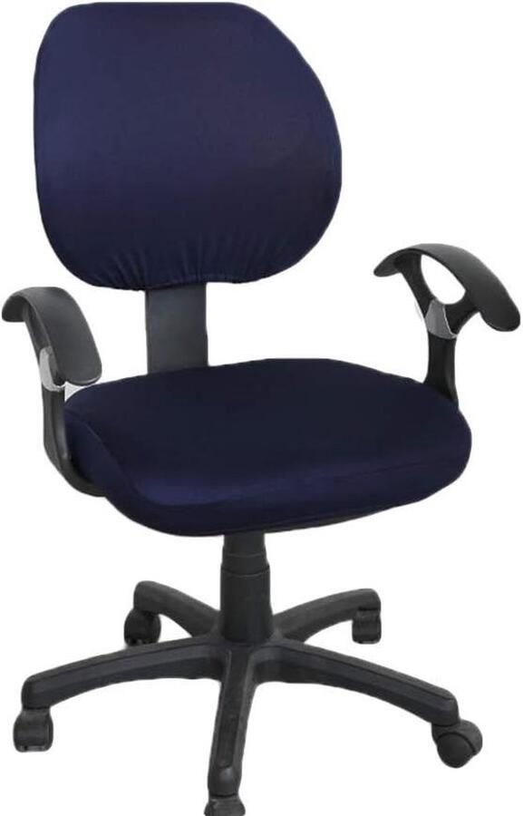 Universele Rekbare Bureaustoel Stoelhoezen Rugleuning Hoes Marine Blauw