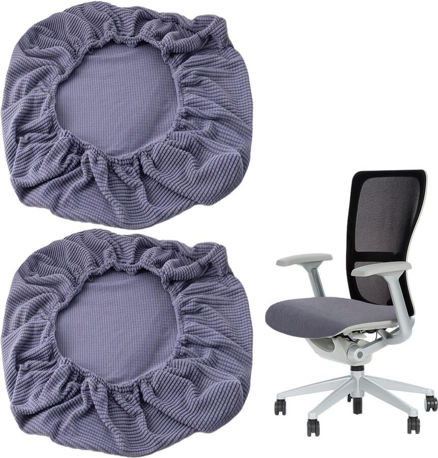 Luvetrex Universele Rekbare Stoelhoezen Set van 2 Grijs Anti-Slip Bescherming voor Stoelen en Kussens