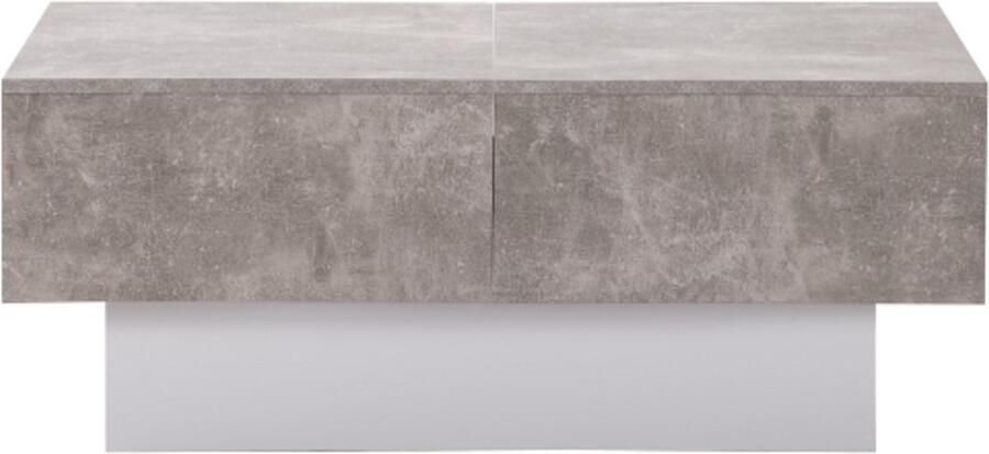 Universele salontafel woonkamer hoogglans met uitschuifbare tafel en opbergruimte (grijs)