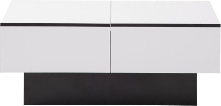 Universele salontafel woonkamer hoogglans met uitschuifbare tafel en opbergruimte (wit)