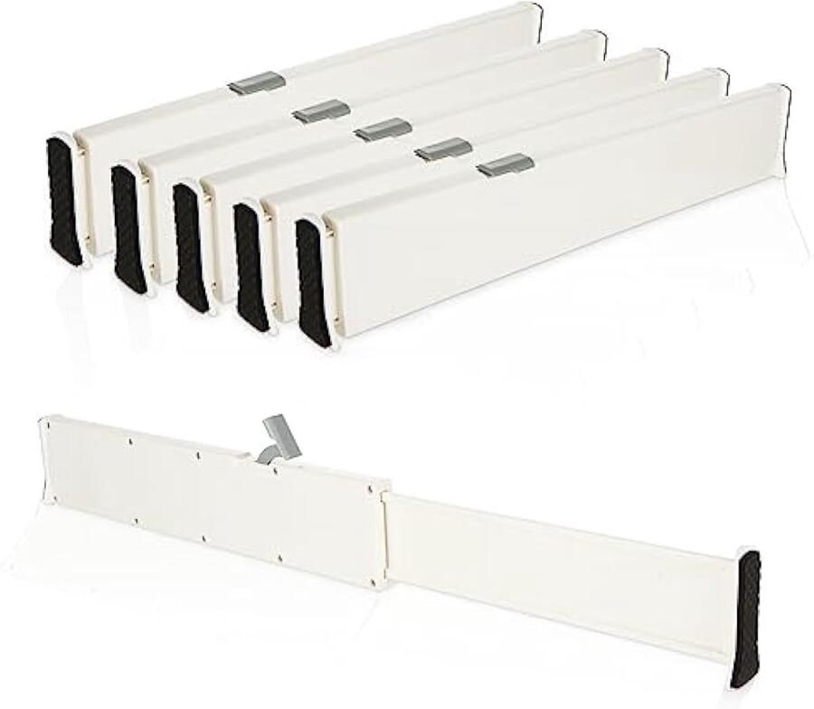 Universele Set van 6 ladeverdelers verstelbaar met verstelbaar voor laden voor kleding – 6 cm hoog 33.2x55 cm