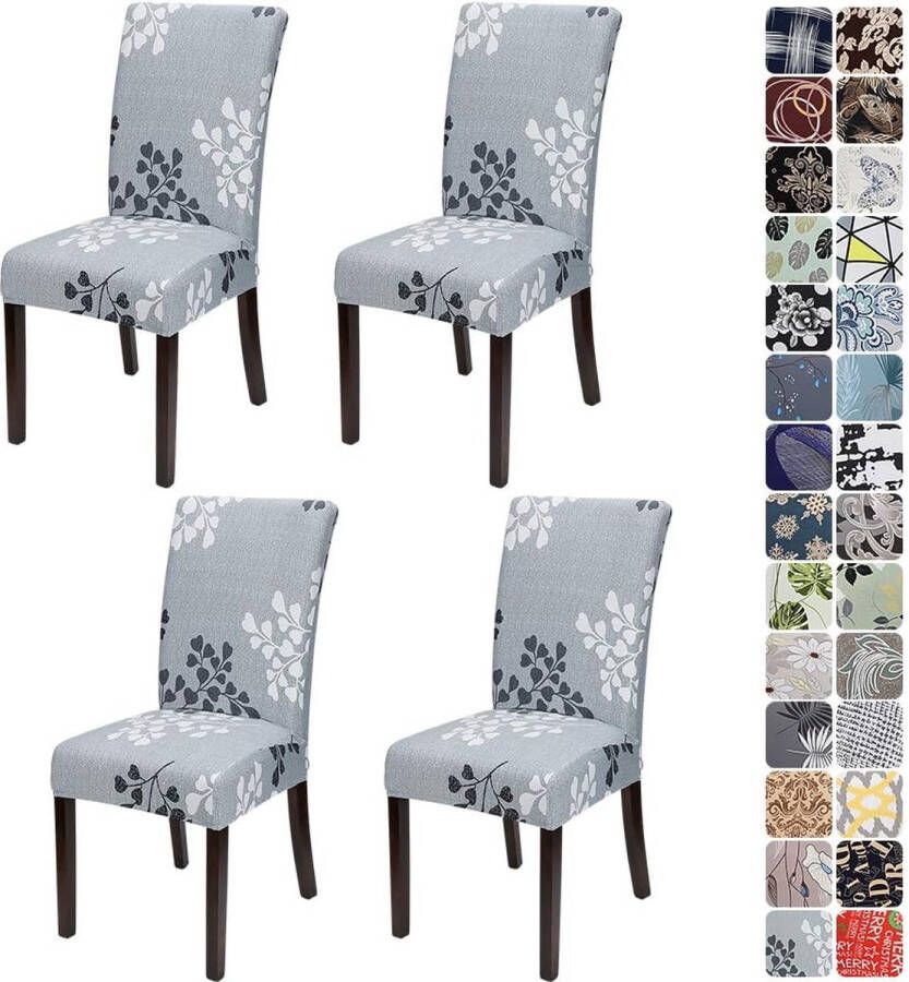 Universele stoelhoezen stoelbekleding van stretch elastische moderne stoelhoezen set afneembare stoelbekleding met kerstdecoratie voor eetkamer feest hotel restaurant Set van 4