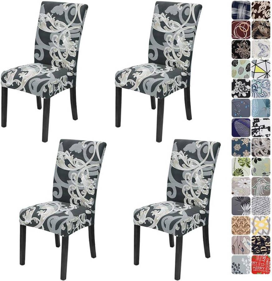Universele stoelhoezen stoelbekleding van stretch elastische moderne stoelhoezen set afneembare stoelbekleding met kerstdecoratie voor eetkamer feest hotel restaurant Set van 4