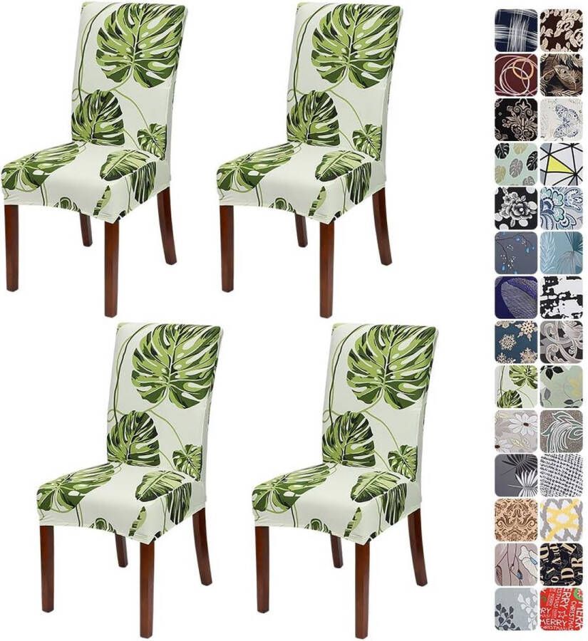 Universele stoelhoezen stoelbekleding van stretch elastische moderne stoelhoezen set afneembare stoelbekleding met kerstdecoratie voor eetkamer feest hotel restaurant Set van 4