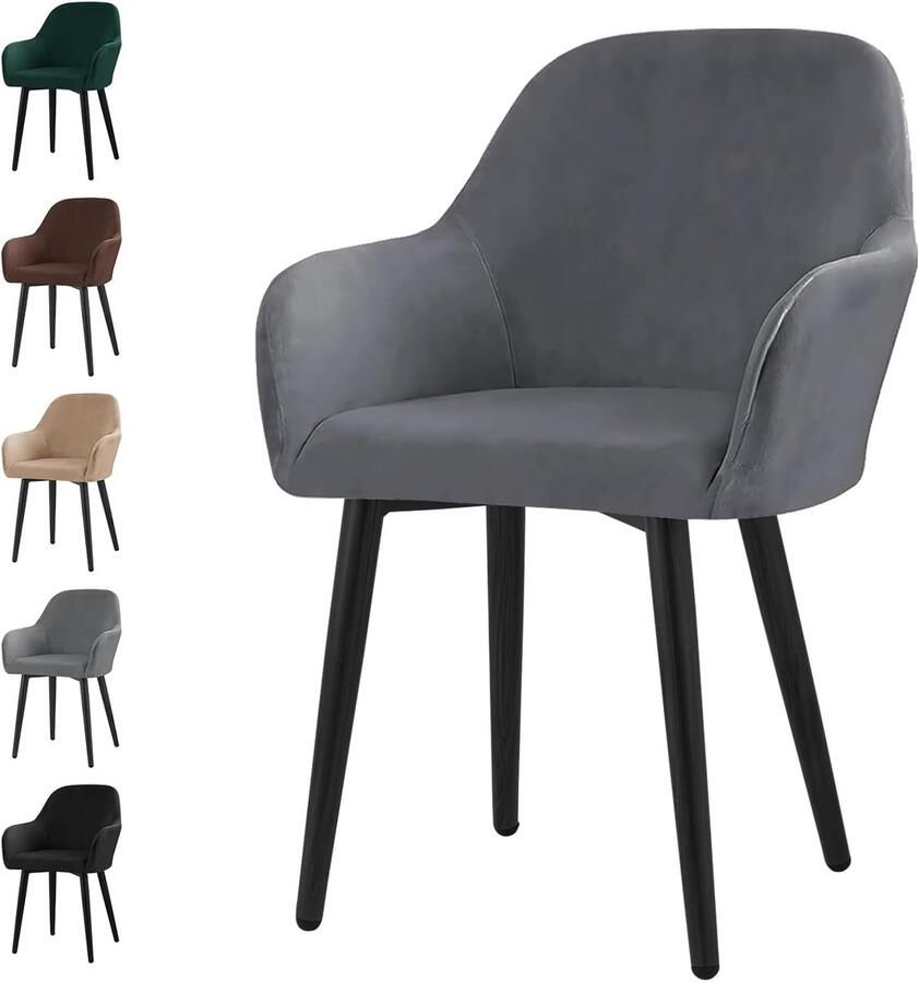 Universele Stretch Fluwelen Stoelhoes met Armleuningen Afneembaar en Wasbaar Ideaal voor Eetkamer en Feestelijke Gelegenheden