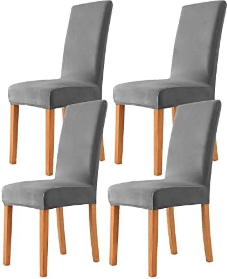 Universele Stretch Fluwelen Stoelhoezen Set van 4 Morwealth