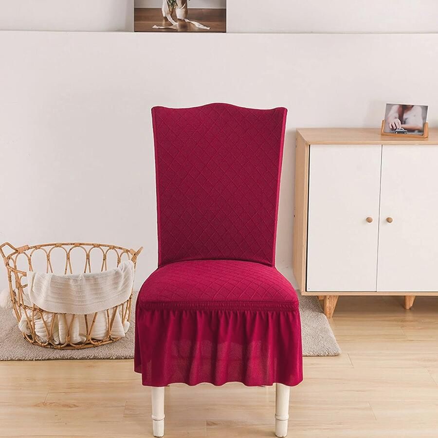 Universele stretch stoelhoezen Jacquard hoes voor eetkamerstoelen afneembaar wasbaar en strijkvrij