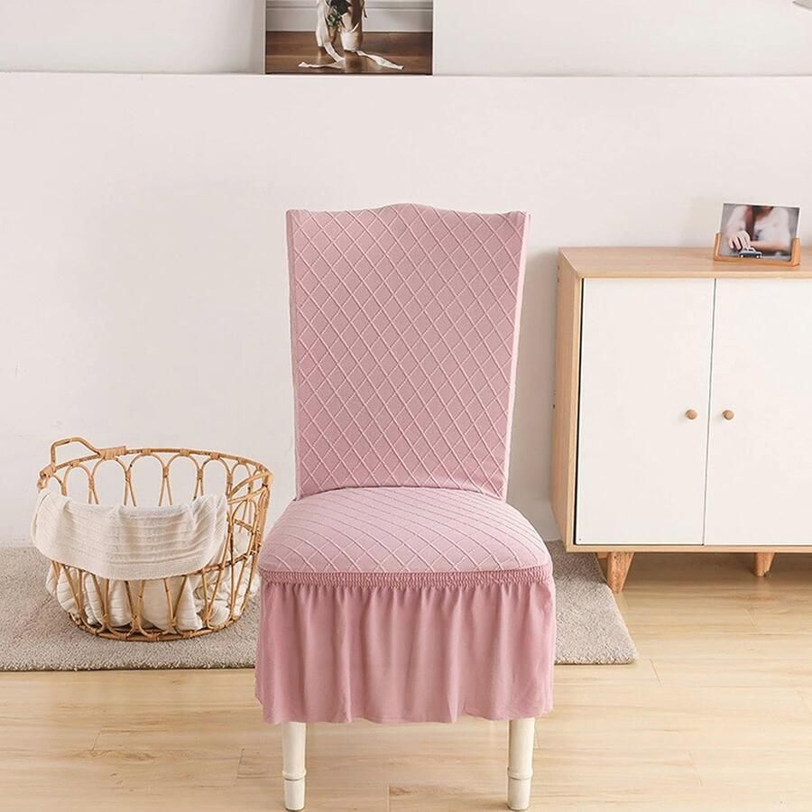 Moderne Stoelhoezen Set Elastische Jacquard Covers voor Eetkamerstoelen Onderhoudsvriendelijk en Duurzaam