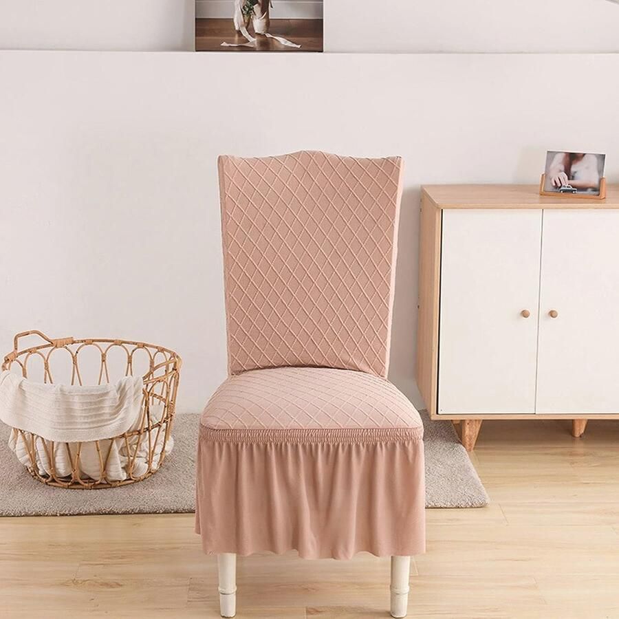 Universele stretch stoelhoezen Moderne jacquard hoes voor eetkamerstoelen wasbaar en strijkvrij 1 2 4 6 stuks
