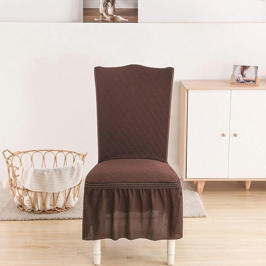 Universele stretch stoelhoezen voor eetkamer wasbare en strijkvrije jacquard hoes binnen decoratie