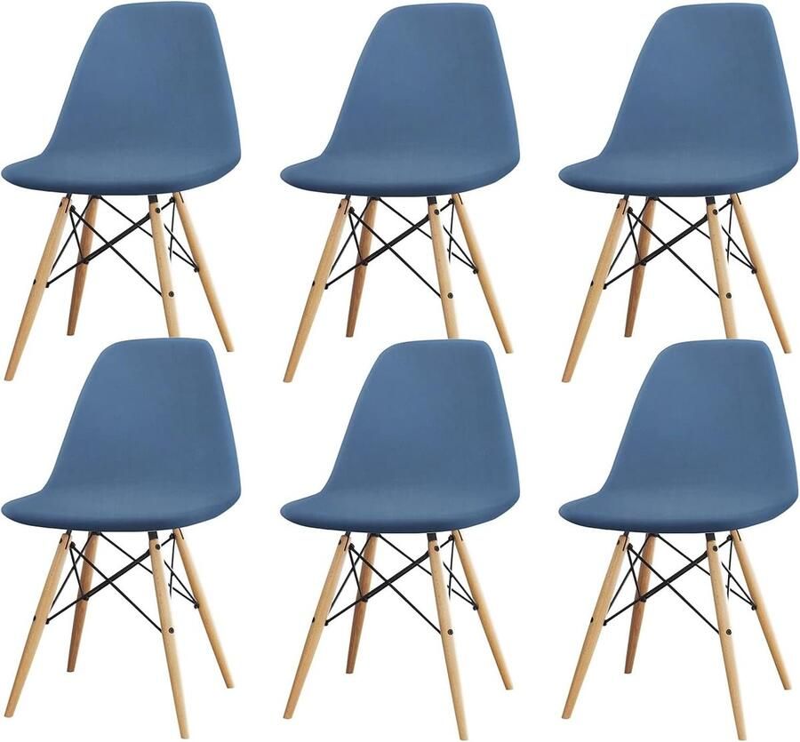 Universele stretch stoelhoezen set van 6 Duurzaam en wasbaar Voor eetkamer en evenementen Modern fluweel design Grijs-blauw