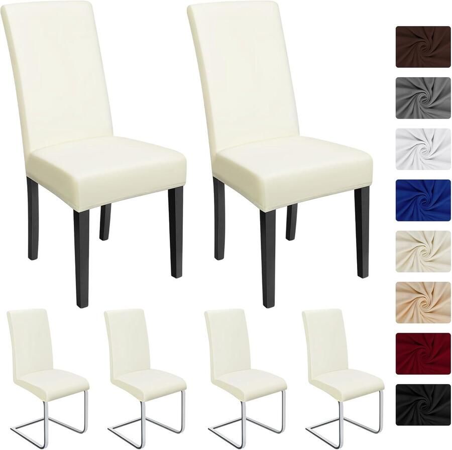 Universele Stretch Stoelhoezen Set van 6 Wasbare Eetstoelhoezen voor Eetkamer en Feestdecoratie