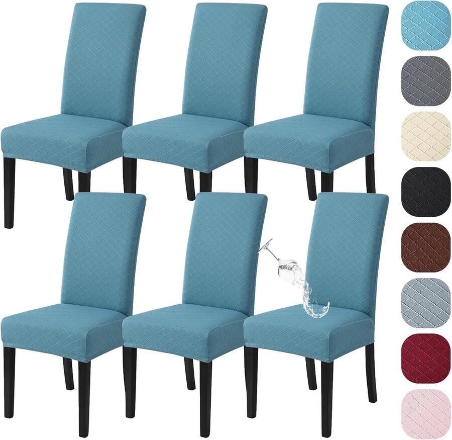 Universele Stretch Stoelhoezen Set van 6 Waterdicht en Modern Voor Eetkamer Keuken en Feestdagen