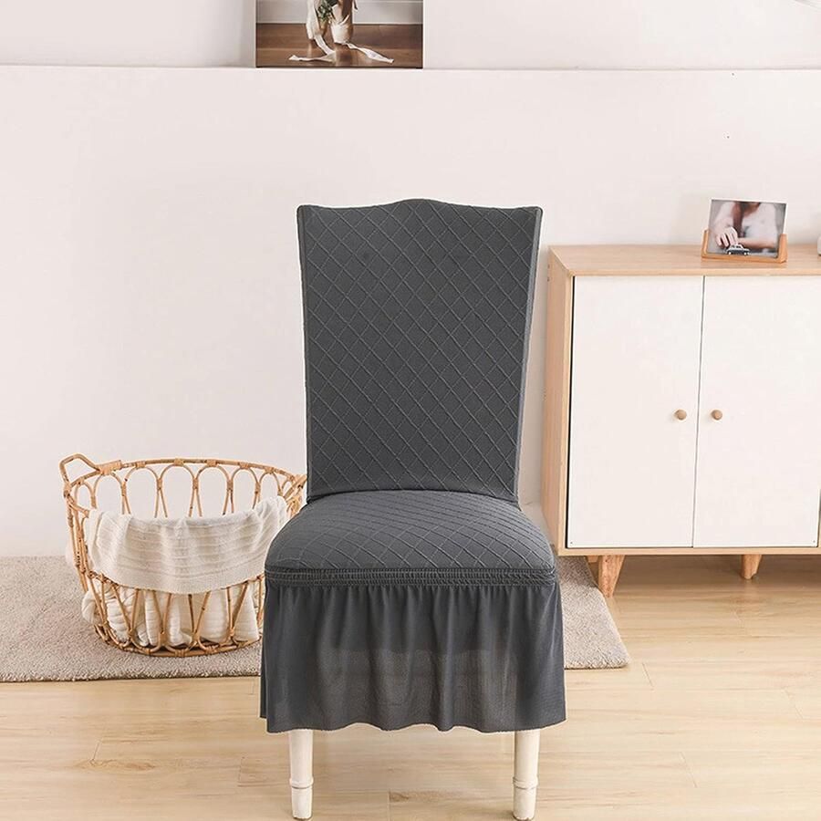 Moderne Jacquard Stoelhoezen Set Universel Elastische Bekleding voor Eetkamer en Kantoor