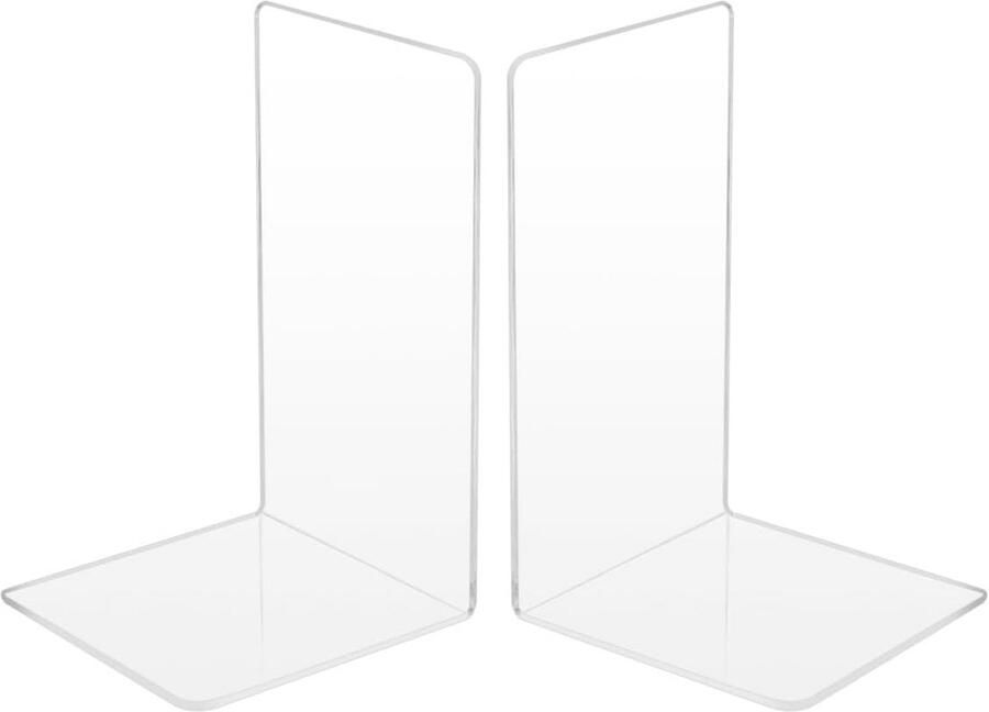 Universele Transparante Boekensteunen 2 Stuks Boeken Stopper voor Boekenkasten en Meubilair