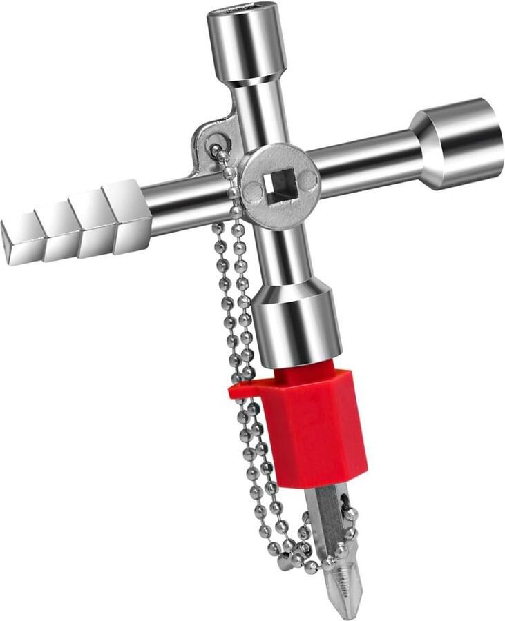 Universele Utility Key voor Meter Box en Gas Sleutel Zinklegering Multifunctionele Loodgieters Sleutels voor Radiator Water en Elektrische Kast Opening Sleutels Handig Gereedschap voor Thuisgebruik