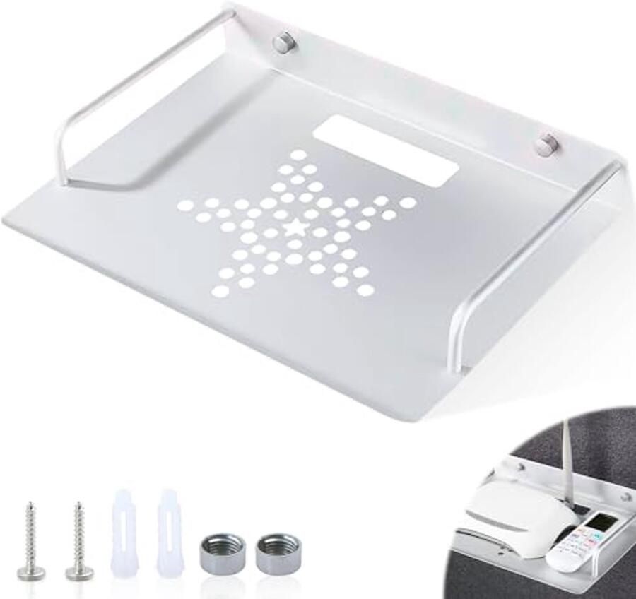 Universele wandhouder voor router en projector – Multifunctioneel aluminium wandrek voor TV-box en accessoires