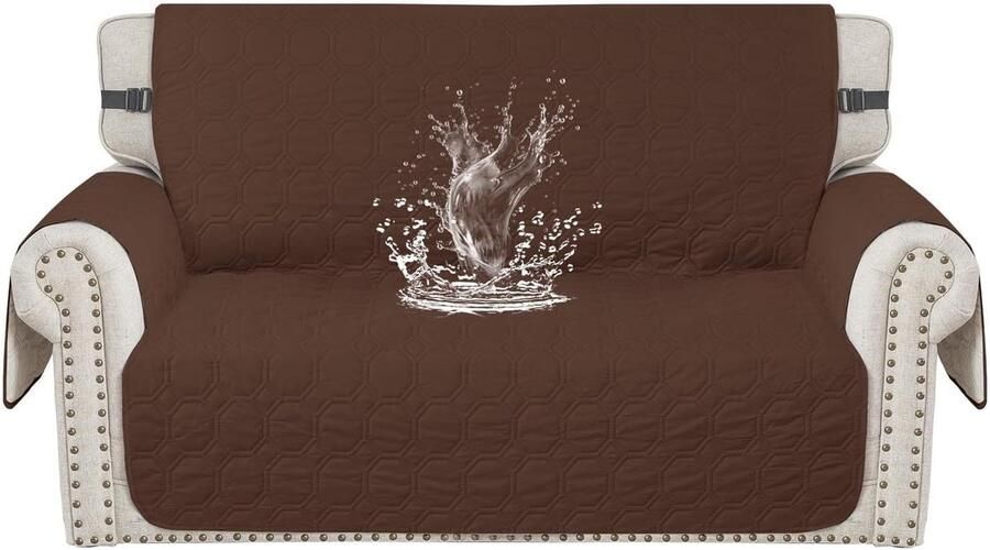 Universele Waterdichte 2-zits Bankhoes met Armleuning Krasbestendig en Antislip Meubelhoes voor Kinderen en Huisdieren
