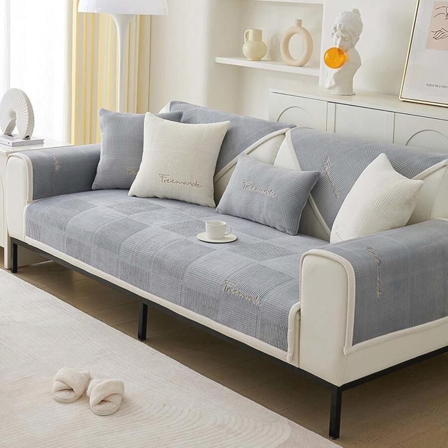 Universele Waterdichte Bankhoes Antislip en Stretch Fluwelen Bekleding voor Meerdere Zitplaatsen Bescherming tegen Vlekken en Krassen voor Huizen met Kinderen en Huisdieren
