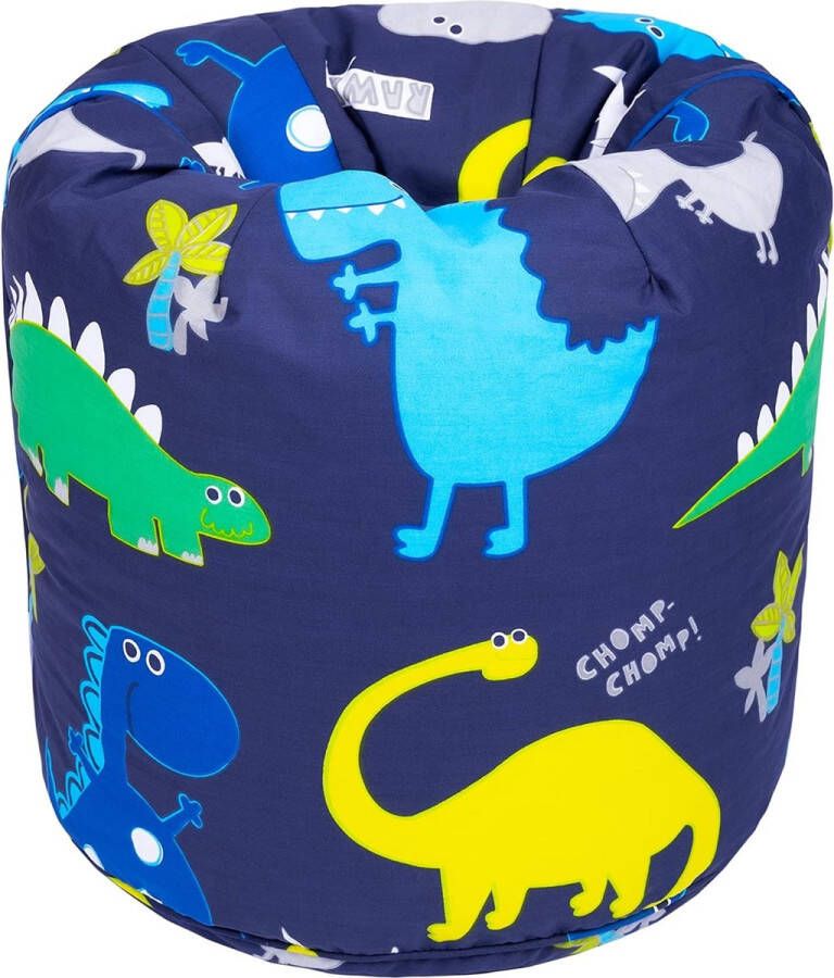 Untersee Zitzak voor kinderen comfortabel meubel zachte kinderveilige zitting speelkamer ergonomisch ontworpen gemaakt in Nederland (Dino Dark)