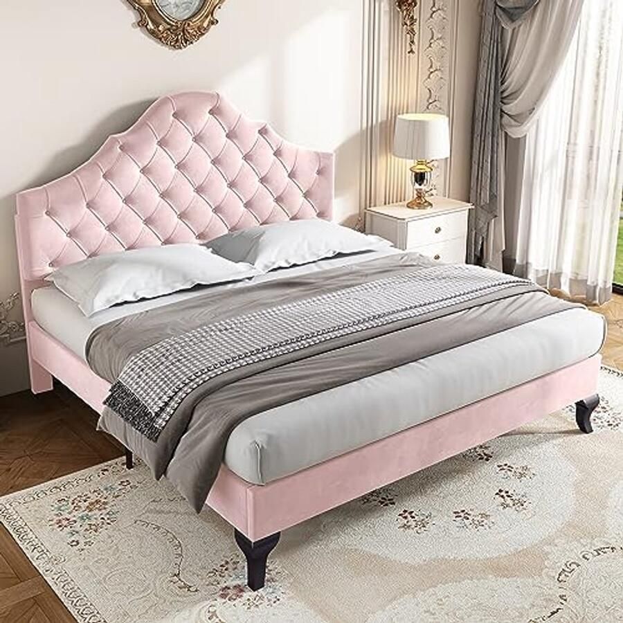 Upholstered Bed 140 x 200 cm with Bed Box and Adjustable Headboard Perfect for Adults and Teenagers