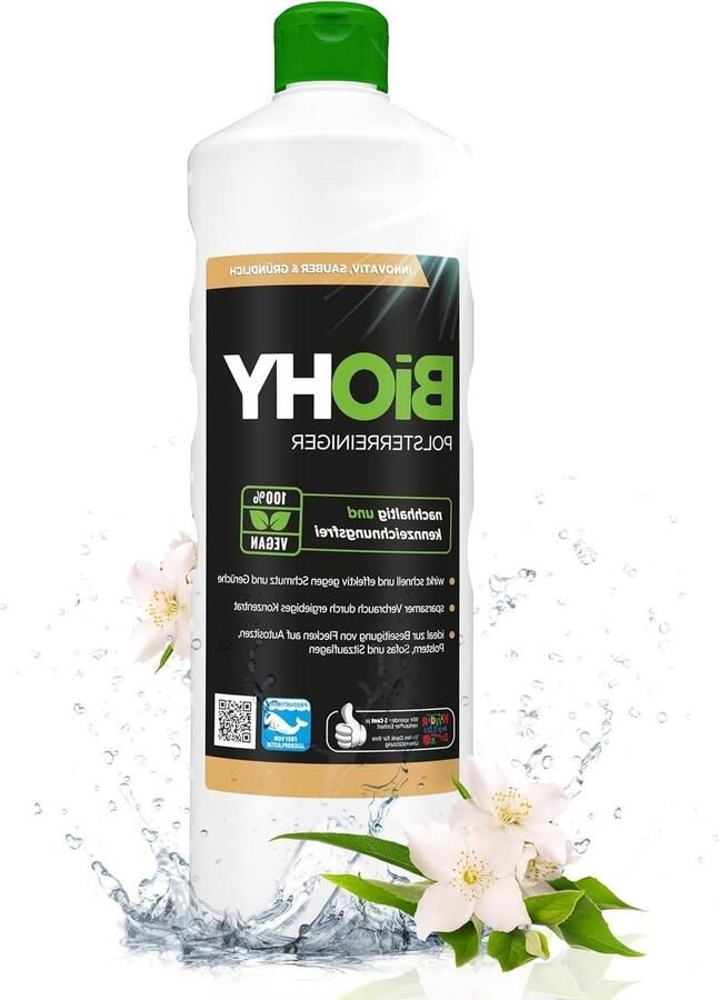 Upholstery Cleaner (1 Liter Bottle) Ideal for Car Seats Sofas Mattresses Biohygienic Formula Suitable for Washing Machines meubelreiniger