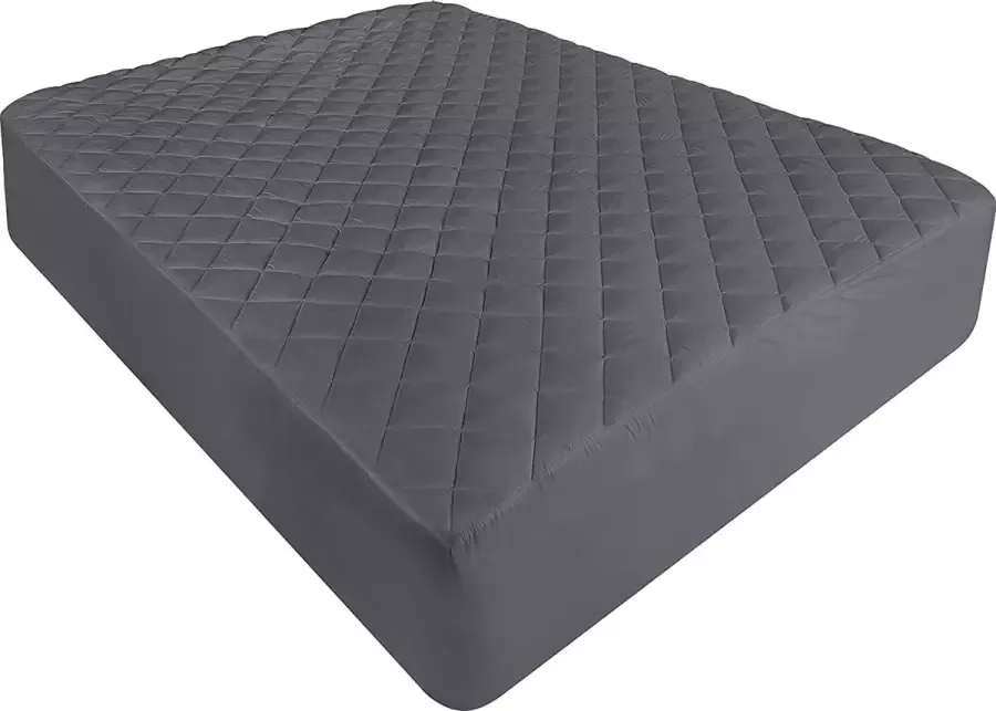 Utopia Bedding Gewatteerde matrasoplegger 90 x 200 cm zachte microvezel matrassen topper hoogte tot 30 cm met spanrand matrasbeschermer onderbed ook voor boxspringbedden (grijs)