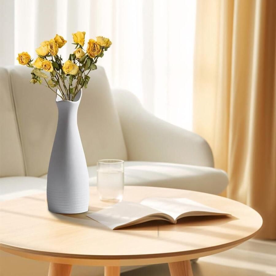 Vaas Bloemenvaas met kattenoren keramische vazen voor bloemen Decoratieve pampasgras vaas voor thuis Moderne kleine vaas voor woonkamer eettafel boerderij kantoor