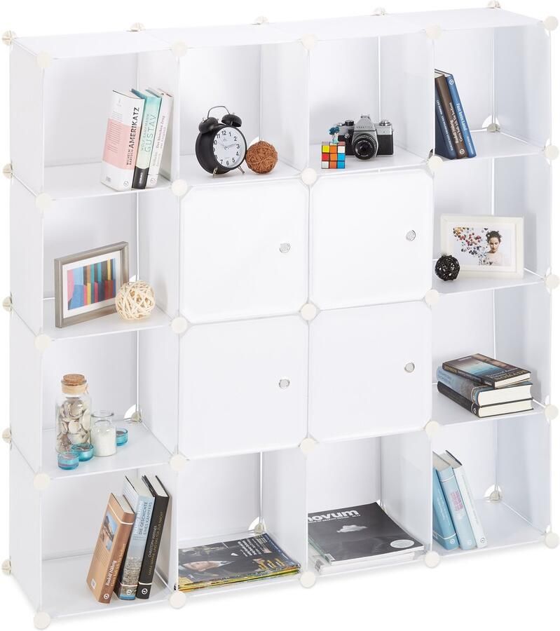 Vakkenkast met 16 Vakken Veelzijdig en Onderhoudsvriendelijk 1 stuk Verkrijgbaar in 3 Kleuren