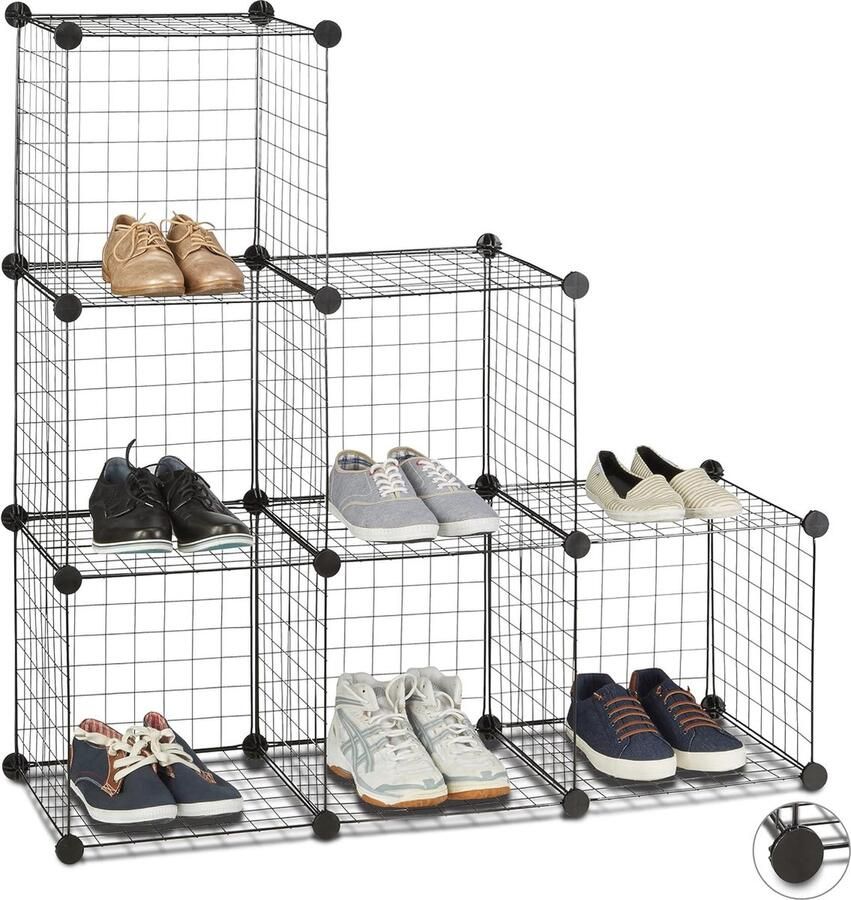 Vakkenkast voor Kantoor en Thuis Open Kastsysteem en Room Divider met 6 Vakken van 35 x 35 cm