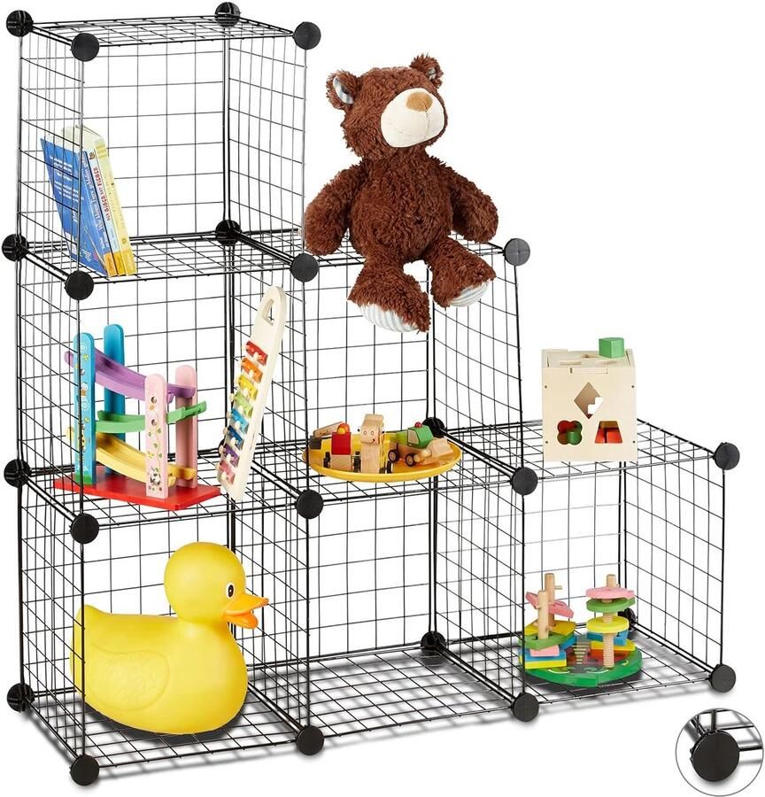 Vakkenkast voor opbergen modern en veelzijdig zwart gaas