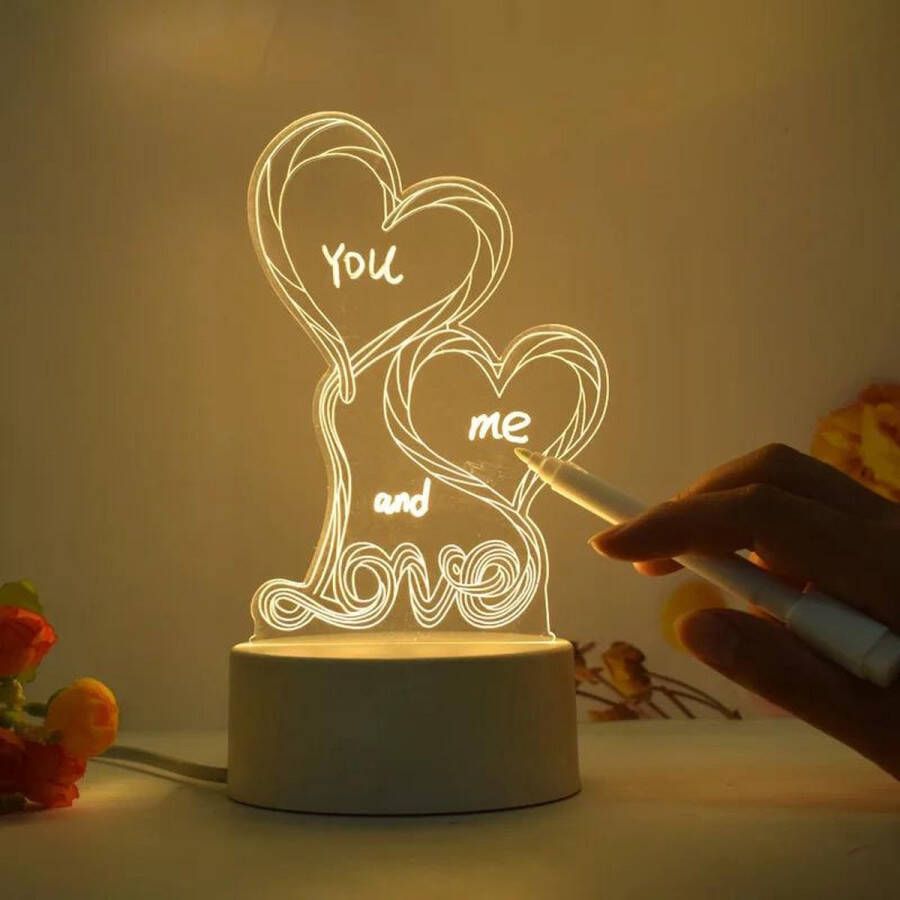 Nina's Giftshop Giftpoint 3D Valentijn Lamp Valentijncadeau Cadeau voor Vrouw Cadeau voor Man Kerstcadeau Valentijn Cadeautje voor Haar Valentijn Cadeautje voor Hem Valentijn Moederdag Cadeautje Jubileum Geschenk Verjaardag Cadeau Vrouw