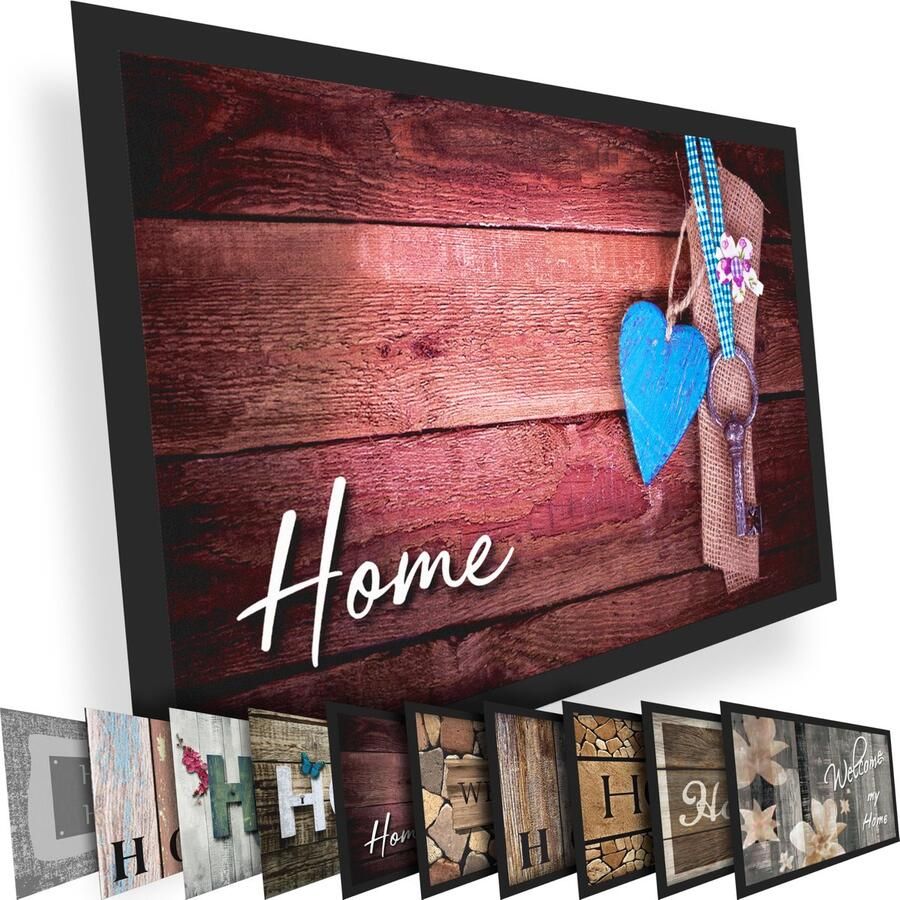 Valia Home deurmat in designs. De vuilvanger is geschikt voor binnen en buiten. De deurmat absorbeert veilig vuil en water. Gemakkelijk schoon te maken en antislip (60x80cm)