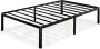 Van Platformbed van metaal 41 cm stalen lattenbodem voor volwassenen kinderen jongeren eenvoudige montage opbergruimte onder het bed 90 x 200 cm zwart - Thumbnail 2
