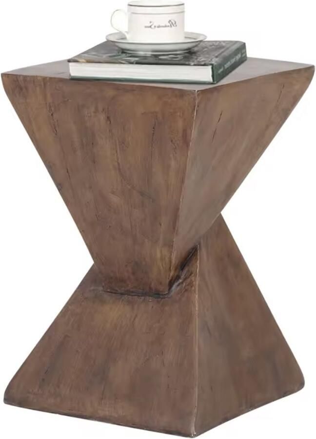 Varnox Bijzettafel Kleine bijzettafel Sidetable Accenttafel Banktafel Tafel Eindtafel Nachtkastje Lichtgewicht beton Bruin