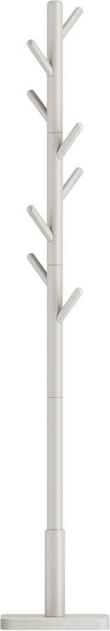 VASAGLE Kapstok houten kledingrek staande standaard met 8 haken 3 hoogtes voor jassen hoeden tassen voor entree hal rubberhout beige cappuccino