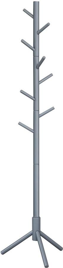 VASAGLE Kapstok massief houten kapstok boomvormige kapstok 8 haken 3 verstelbare hoogtes voor kleding hoeden tassen voor woonkamer slaapkamer kantoor grijs