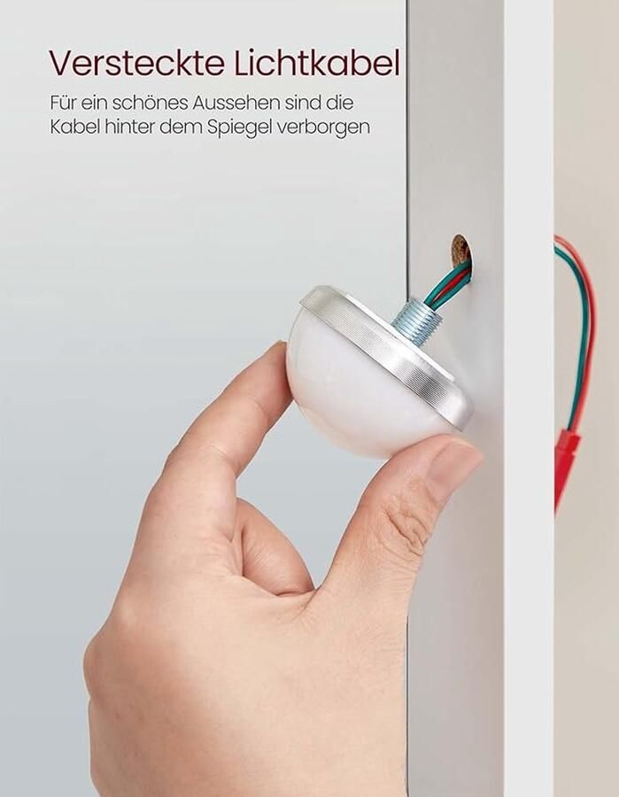 VASAGLE Kaptafel met LED-verlichting verstelbare helderheid Kaptafel met spiegel Cosmetische tafel met 2 laden en 3 open vakken Modern Wit RDT164W0