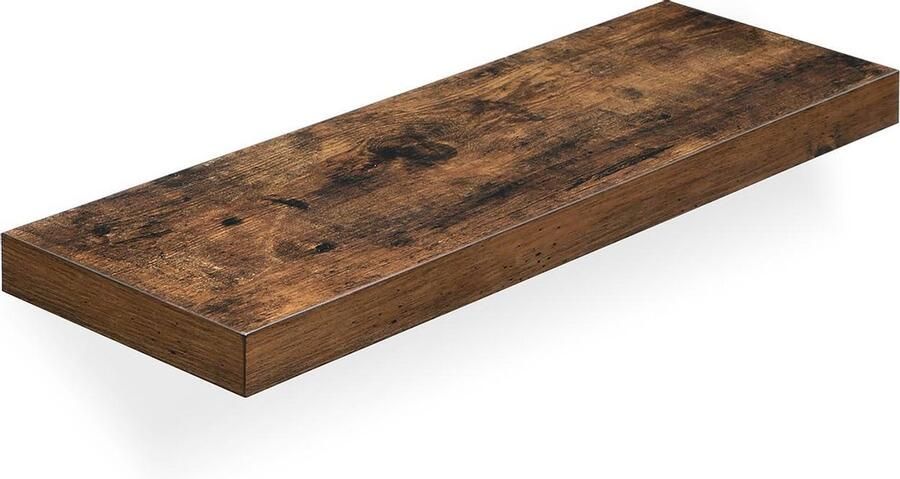VASAGLE Wandrek zwevende plank hangrek voor boeken foto's decoratie 60 x 20 x 3 8 cm MDF voor woonkamer keuken entree slaapkamer badkamer rustiek bruin