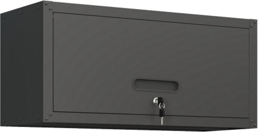 Veelzijdige metalen wandkast wandgemonteerde gereedschapskast met afsluitbare deur hangende gereedschapskast van staal geschikt voor garage kelder werkplaats en keuken H34 5 cm × B75 cm × D30 cm