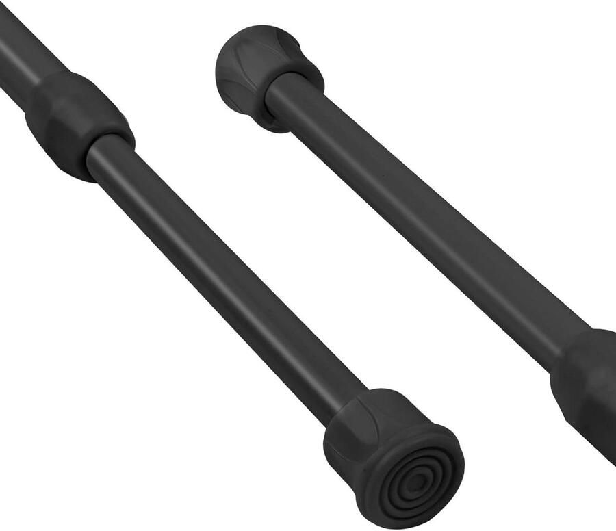 Veer Gordijnroede 2 stuks 30-50 cm Antislip Geen boren nodig Uitschuifbaar Telescopisch Voor gordijnen en kasten