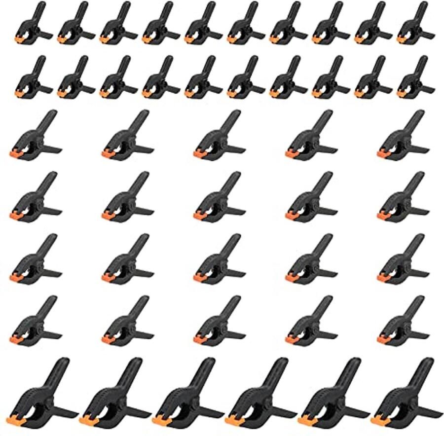 Veerklemmen Set 46 Stuks kunststof en nylon gripclips 2 inch 3 inch 6 inch voor houtbewerking en fotografie