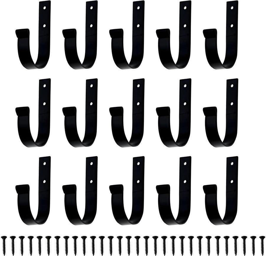 VEGCOO 15 stuks kapstokhaken wand 30 stuks bevestigingsmiddelen haken om te schroeven metalen haken om te schroeven kapstokhaken voor tandenborstelbekers badkamers toiletten