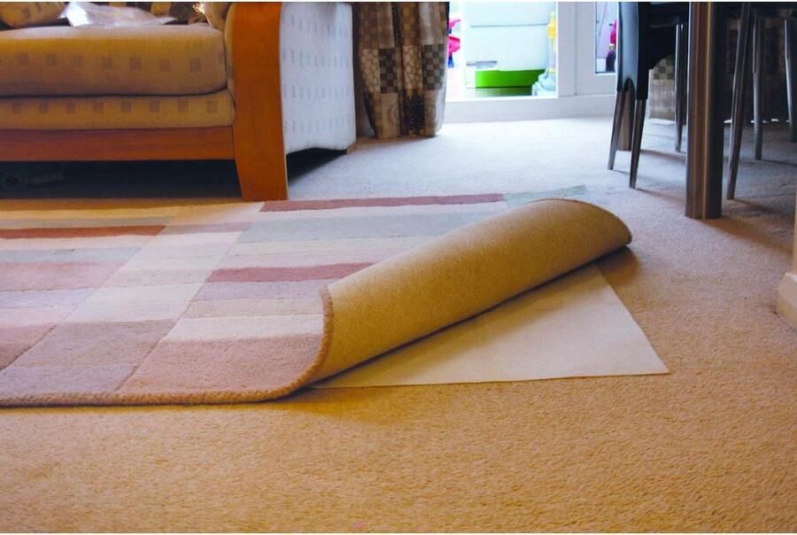 Veilige tapijtgrijper katoen wit tapijtbescherming 125 x 185 cm